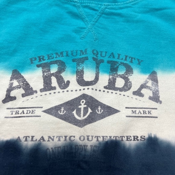 Aruba Tie Dye Graphic Crewneck Sweatshirt Atlantic Outfitters Size S Long Sleeve - Picture 2 of 5